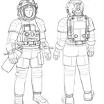 Space suit with O2 pack